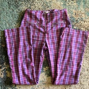 Plaid bell bottom pants